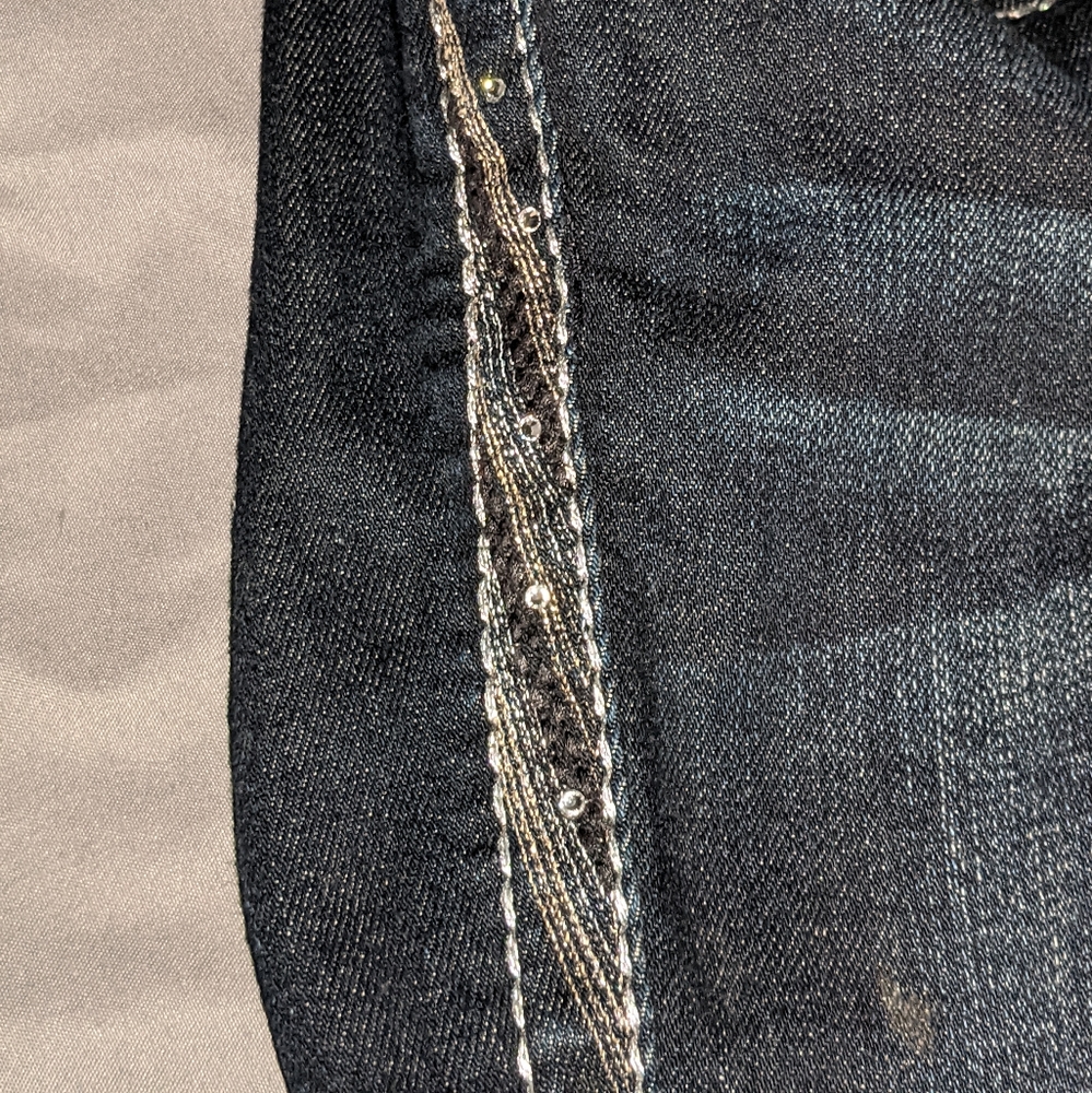 Rock Revival Yui Straight Leg Dark Wash Blue Denim Jeans Sz 28 (measures 30x31) - Picture 5 of 9